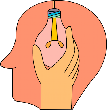 Illustration: Licht im Kopf.